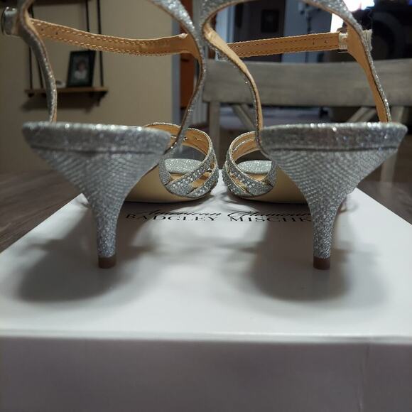 American Glamour Badgley Mischka XABRINA Sparkle Heel Sandals - Picture 7 of 9